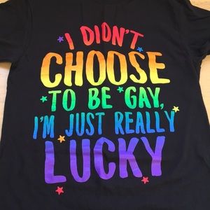 NEW! lucky to be gay t-shirt 6018